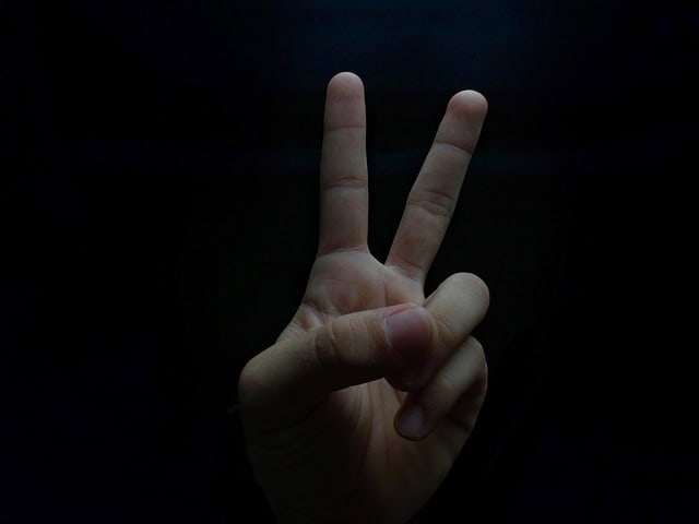 index and middle finger index and middle finger
